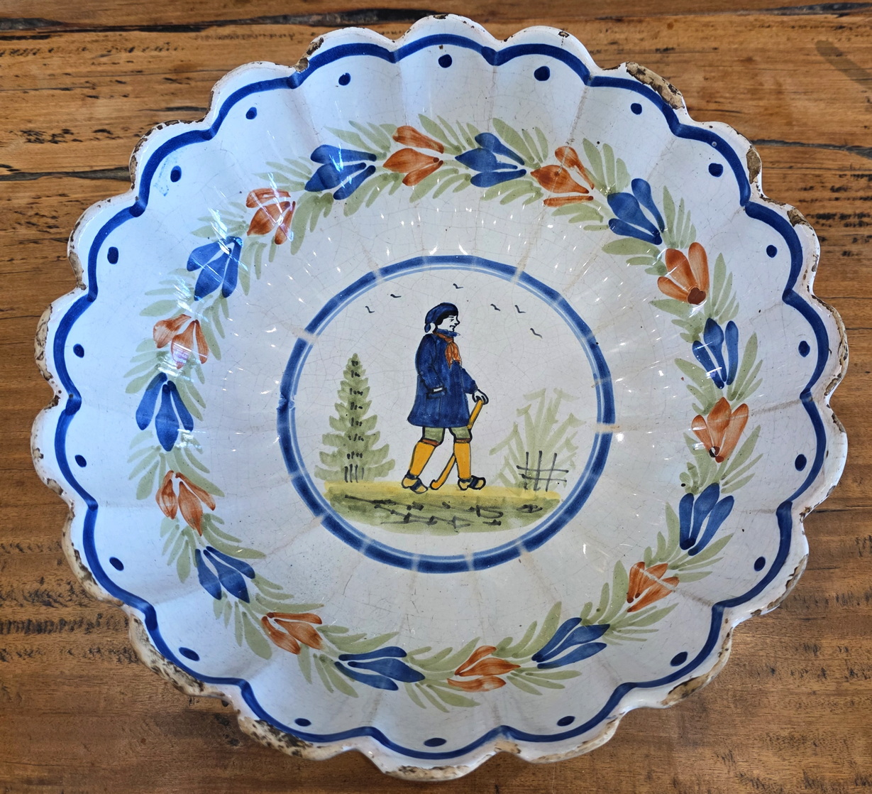 A Scalloped Faience Bowl